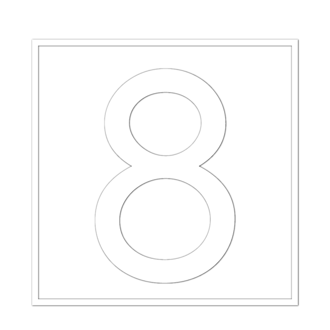 Numbers - White Vinyl Decal 75mm H