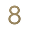 Brushed gold metallic house number 8