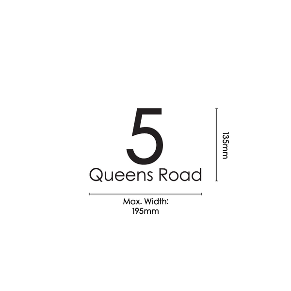 195 Address Decal dimensions graphic