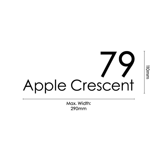 290 Address Decal dimensions graphic