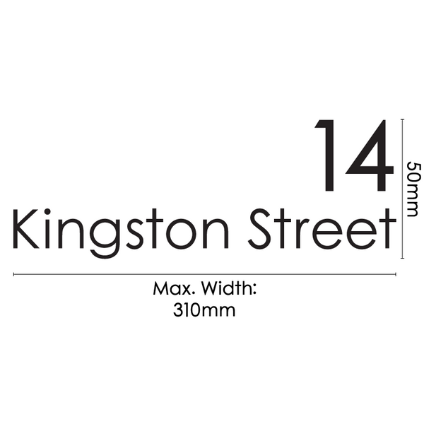 310 Address Decal dimensions graphic for Plaza II letterbox