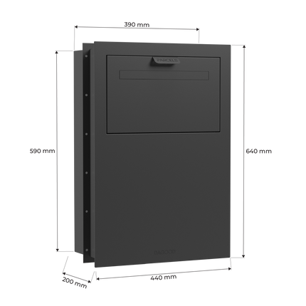 Apex Slim Fence/Block Wall Parcel Letterbox