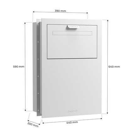 Apex Slim Fence/Block Wall Parcel Letterbox
