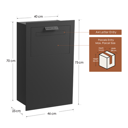 Apex Fence/Brick Parcel Letterbox