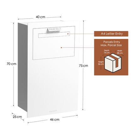 Apex Fence/Brick Parcel Letterbox