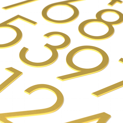 Numbers Slim - Gold Steel 120mm H
