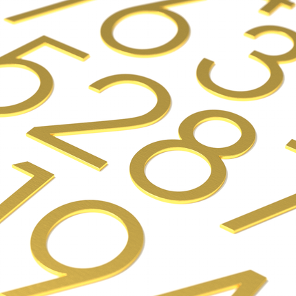 Numbers Slim - Gold Steel 120mm H