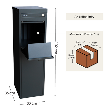 Nest Parcel Letterbox Charcoal