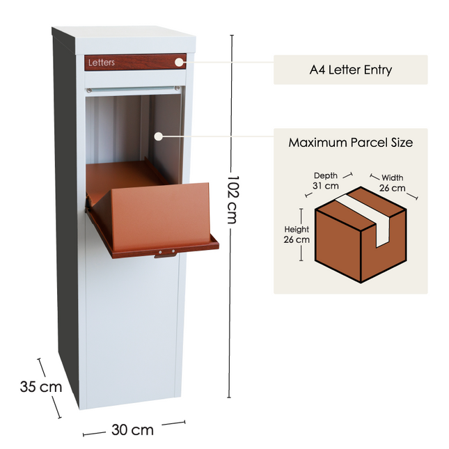 Nest Parcel Letterbox White