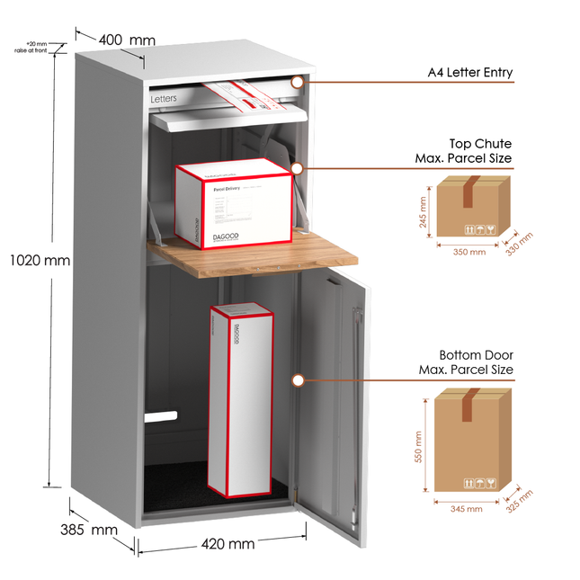 Aventi Parcel Letterbox White