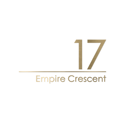 Large metallic house sign with No Base, brushed gold cut characters applied straight to the surface with no backing plate