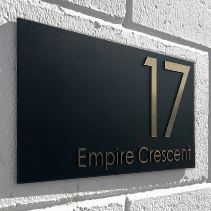 Medium Metallic House Sign (Landscape)