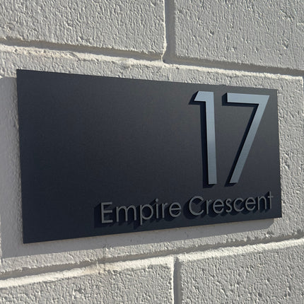 Medium Metallic House Sign (Landscape)