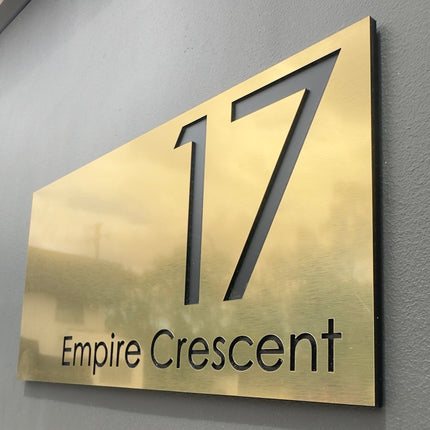Medium Metallic House Sign (Landscape)