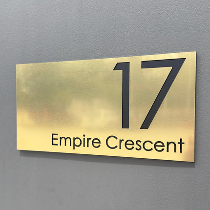 Medium Metallic House Sign (Landscape)