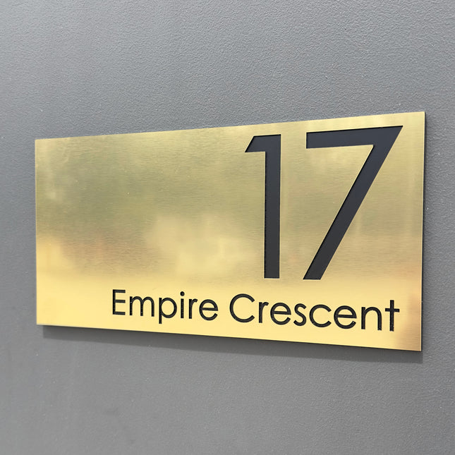 Medium Metallic House Sign (Landscape)