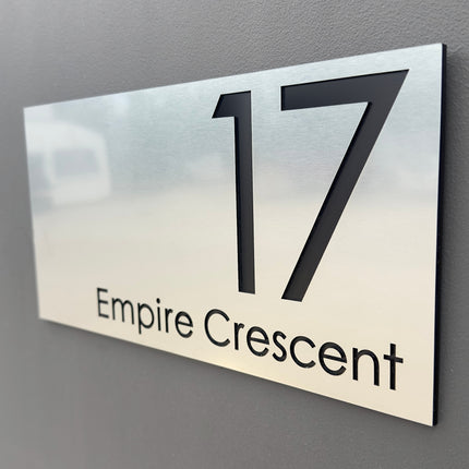 Medium Metallic House Sign (Landscape)