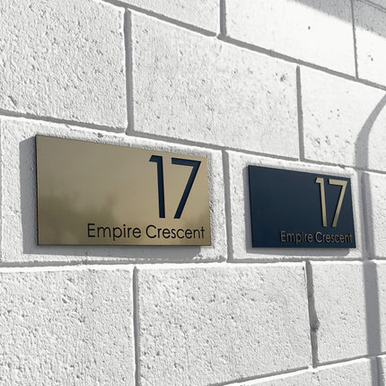 Medium Metallic House Sign (Landscape)