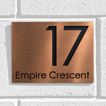 Small Metallic House Sign (Landscape)