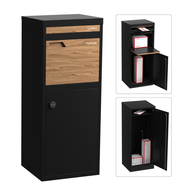 Parker Parcel Letterbox Black