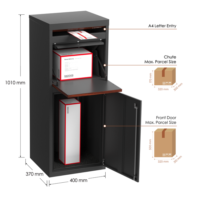 Parker Parcel Letterbox Charcoal