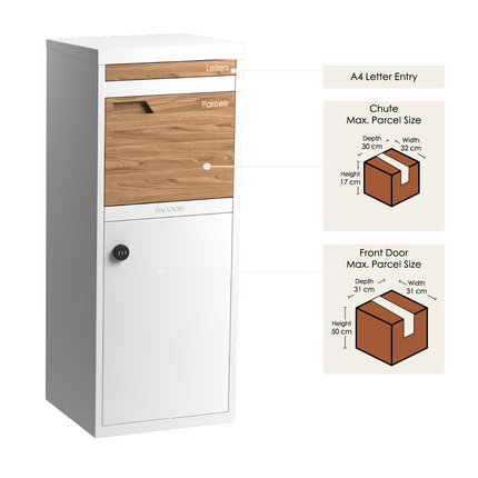 Parker Parcel Letterbox White