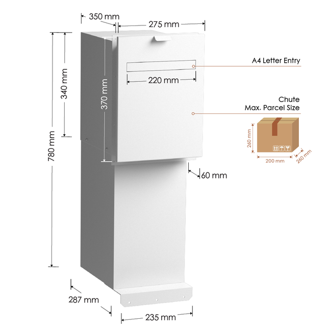 Stella Pro Parcel Fence Letterbox