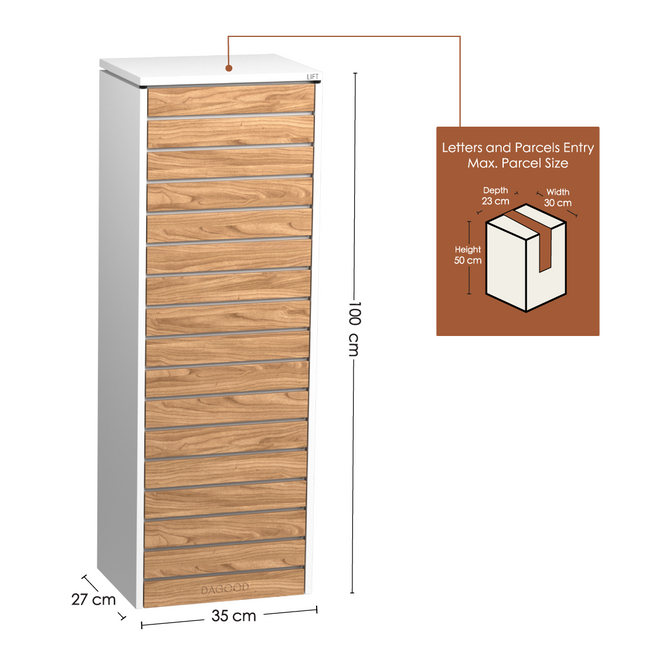 Plaza II Parcel Letterbox White