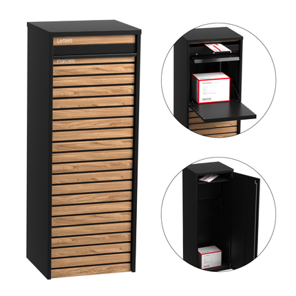 Clasti Parcel Letterbox Black