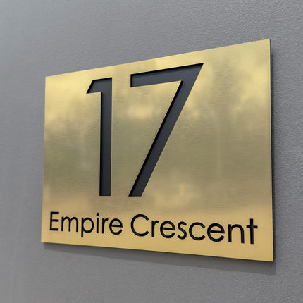 Small Metallic House Sign (Landscape)