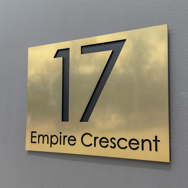 Small Metallic House Sign (Landscape)
