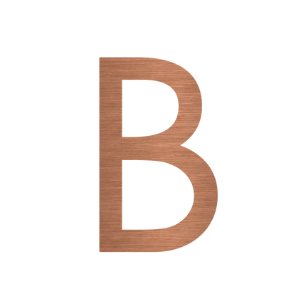 Brushed copper metallic house letter B