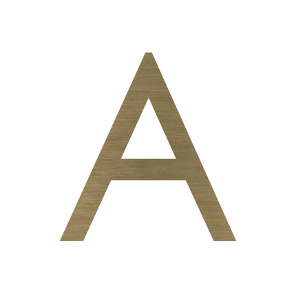 Brushed gold metallic house letter A
