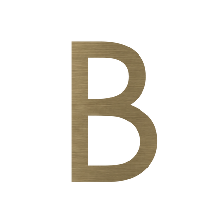Brushed gold metallic house letter B