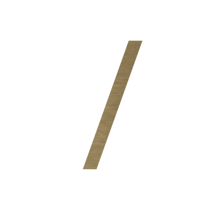 Brushed gold metallic house number slash