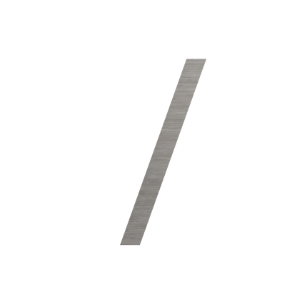 Brushed silver metallic house number slash