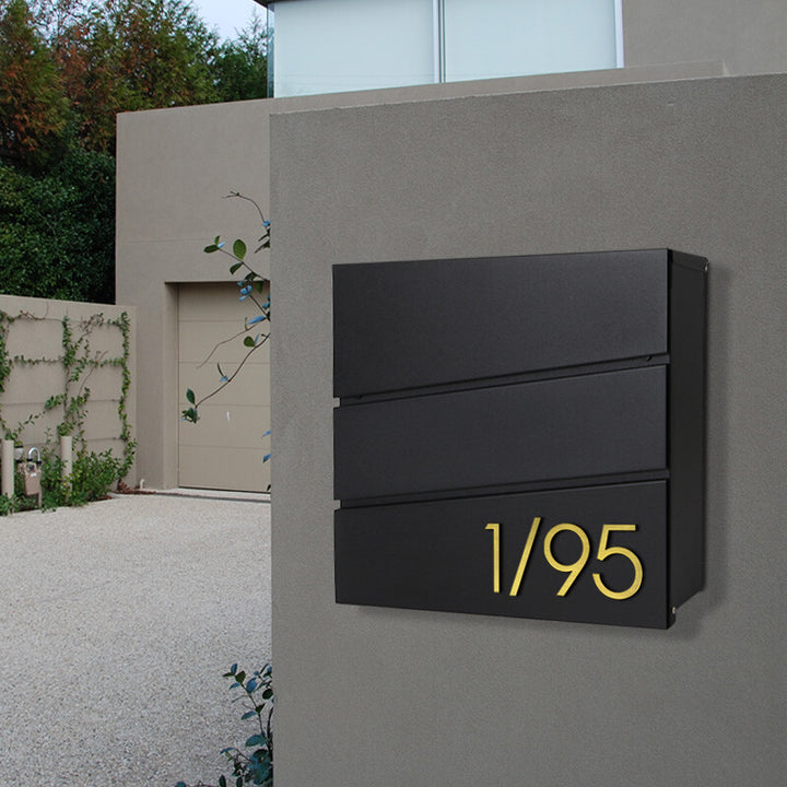 Numbers Slim - Gold Steel 75mm H – Dagood Letterboxes
