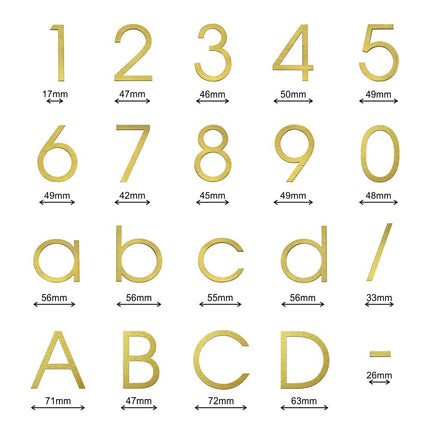 Numbers Slim - Gold 75mm H