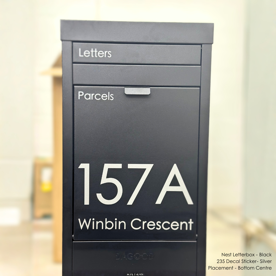 235 Address Decal Sticker – Portrait – Dagood Letterboxes