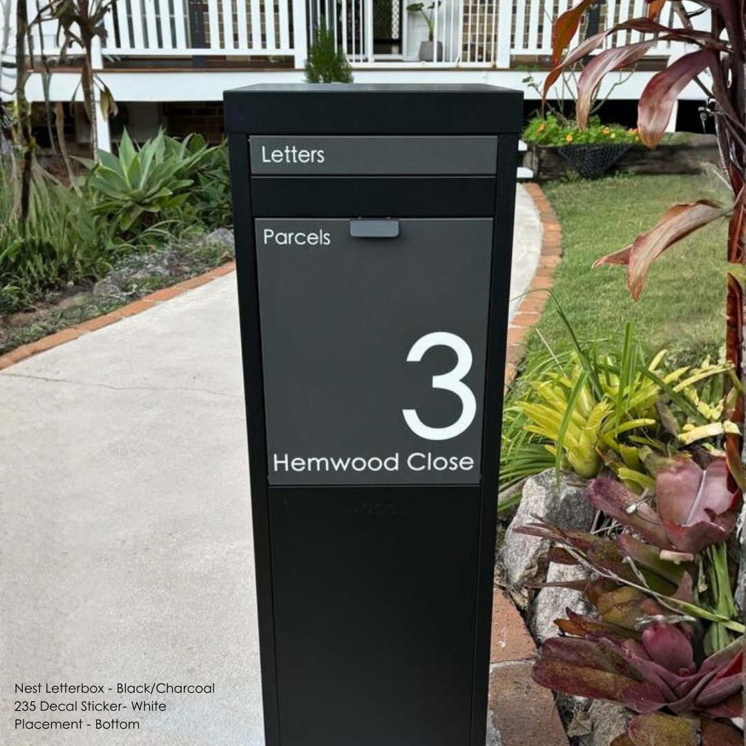 235 Address Decal Sticker – Portrait – Dagood Letterboxes