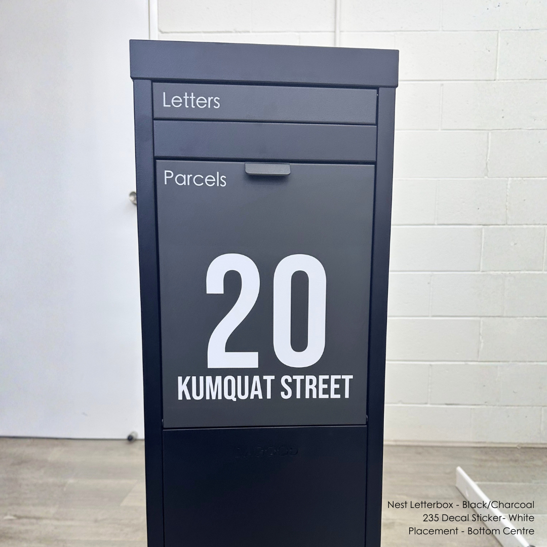 235 Address Decal Sticker – Portrait – Dagood Letterboxes