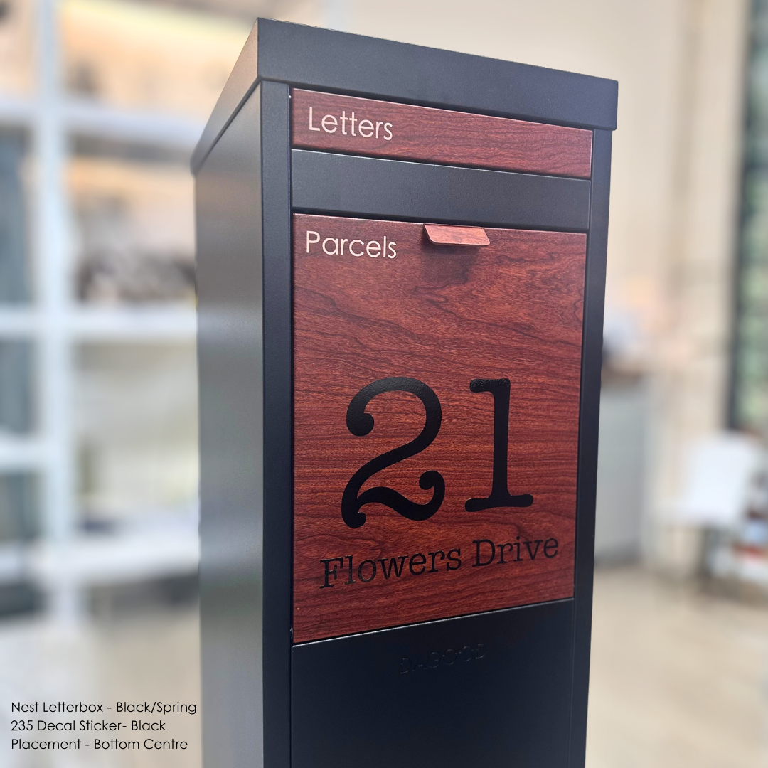235 Address Decal Sticker – Portrait – Dagood Letterboxes
