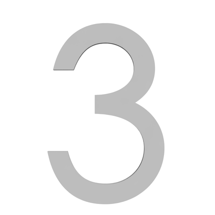 Numbers - Silver Acrylic 120mm H