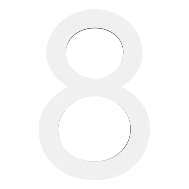 Numbers Bold - White Acrylic 200mm H