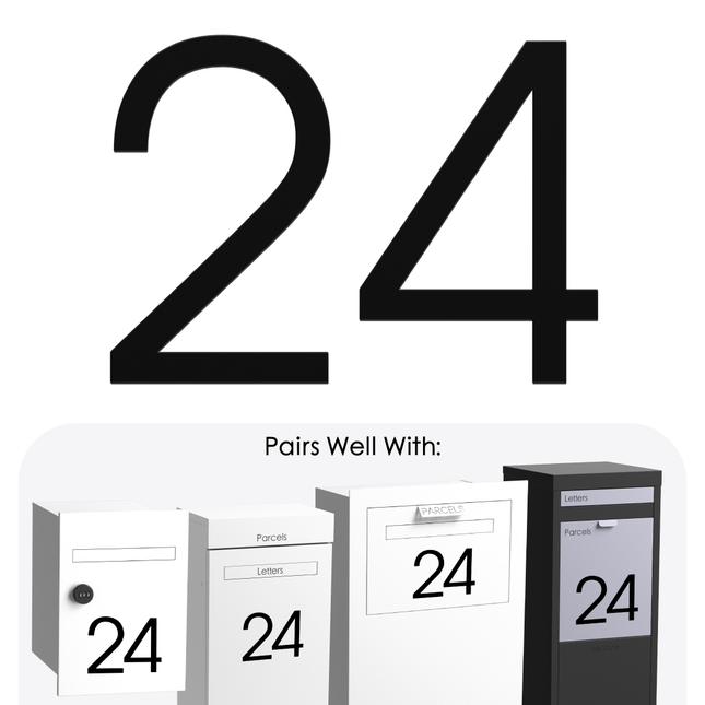 Numbers Slim - Black Steel 120mm H