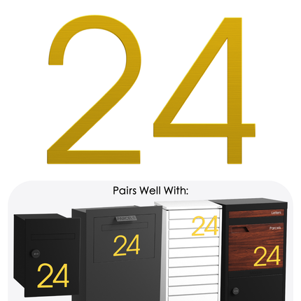Numbers Slim - Gold Steel 120mm H