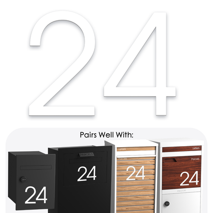Numbers Slim - White Steel 120mm H