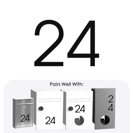 Numbers Slim - Black Steel 75mm H