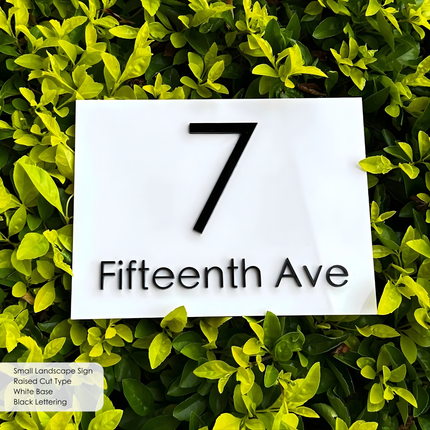 custom sign white base black letters