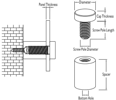Sign Standoffs - 19×19 mm (set of 4)